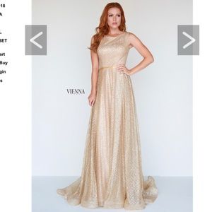 Vienna Gold Prom Dress